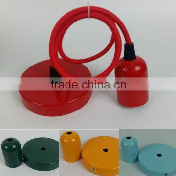 Colorful Painted Metal Pendant Light Cord Set E27