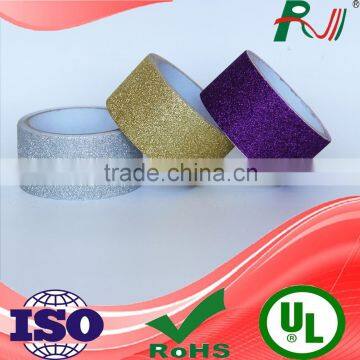 2015 China supplier adhesive colored cheapest glitter tape