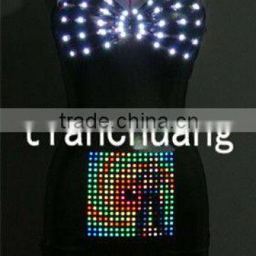Light Up Stage Clothing for Women / Sexy Club Dance Performance Costumes / Rainbow Lighted Dress