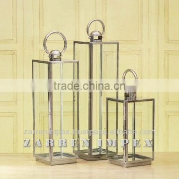 Metal Glass Lantern 24"
