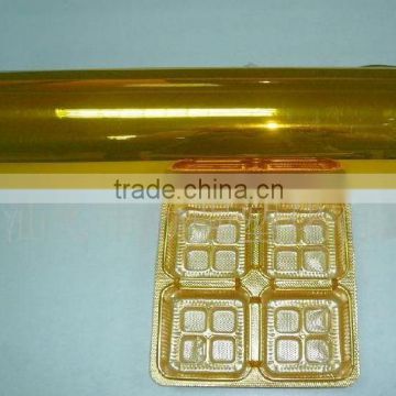 Gold Metallized pvc film for food tray packing