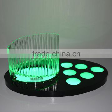 custom acrylic display stand for drink with LED lighting