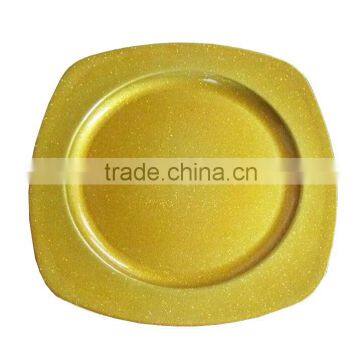 GRS Square gold plastic plates