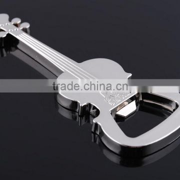 High quality low price polished stainless steel stationary guitar shape beer bottle opener