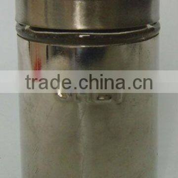 mini cylinder glass spice shaker jar with metal coating