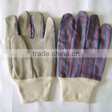 Cow split leather gloves with knit wrist