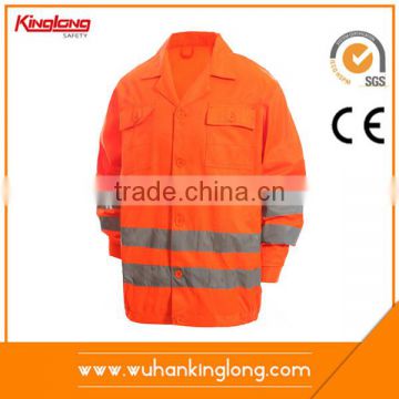 Good service polycotton safty jacket with reflective tape for workwear