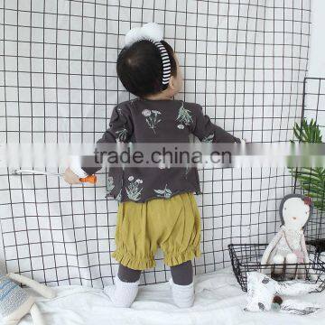 YE5218 autumn 2017 cotton flowers printed cute baby children casual coat