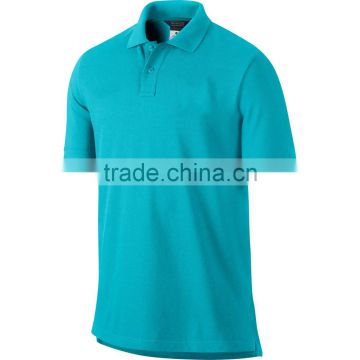 royal blue workwear polo neck shirt in pique cotton