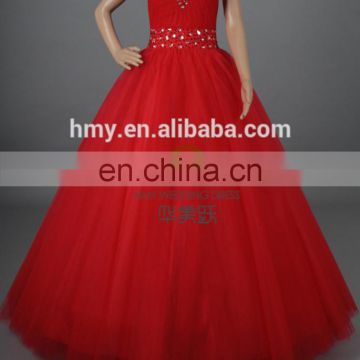 Real Model Simple Beaded Ball Gown HMY-142 Sweetheart Floor Length Prom Dress Hot Sell