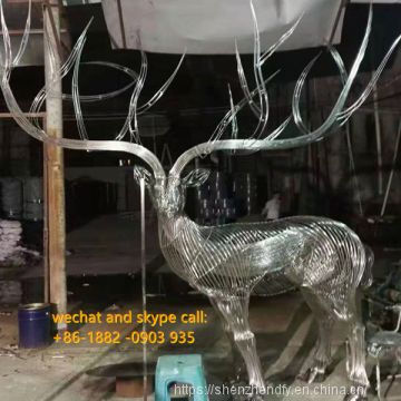 Iron Deer Christmas Deer Sculpture Customized Sculpture Market Geometry