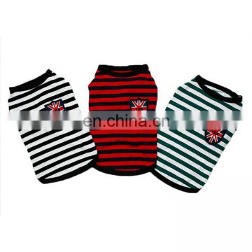 Casual sailor dog apparel stripe summer dog pet cloth