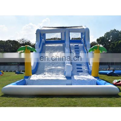 Hot selling adult and kids water park large play inflatable rainbow slide