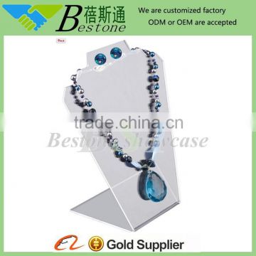milk white acrylic jewelry display for necklace, acrylic body piercing jewelry display stand