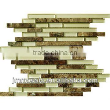 Yellow - Mosaic 8MM Strip Glass Mosaic Mix Stone Mosaic tile