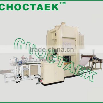 80T full-automatic aluminium foil container production line with automatic four-ways stacker