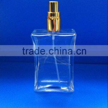 New design hot sale wholesale elegant crimp neck 100ml perfume glass bottle with sprayer
