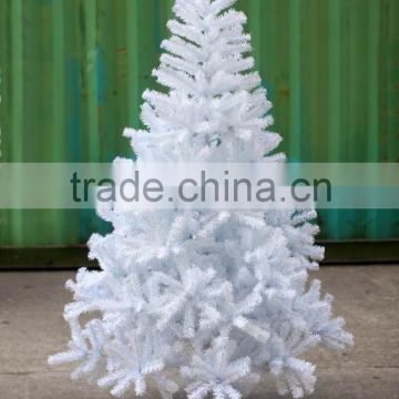 Hot selling 180cm PVC white bushy Christmas tree/Promotion white Christmas tree