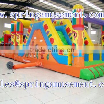 inflatable outdoor obstacle course with double tunnel SP-OC005