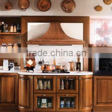 solid wood kitchen cabinet with arc shape design