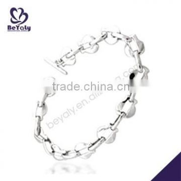 hot sale costume silver jewelry leather bracelet supplies