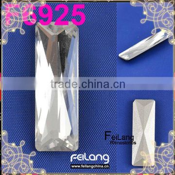 Feilang brand long rectangle silver base crystal loose beads use for jewelry
