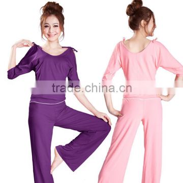 Cutom new design beautiful comfortable purple yoga wear