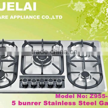 2013 Hot Sales Model Stainless Steel Top 5 Burner Gas Stove Z955-ABCCDI