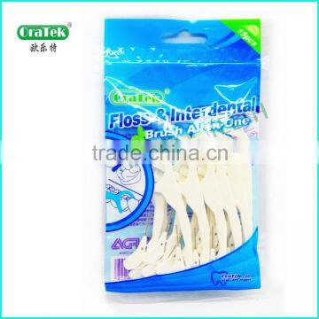 plastic teeth floss with disposable interdental brush picks