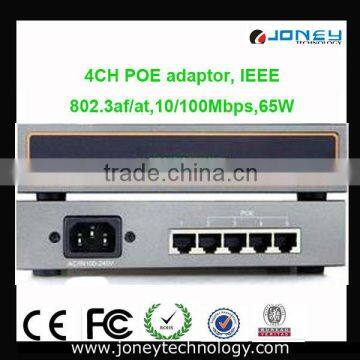 Reliable 10/100Mbps 65W 50-60Hz 4CH POE Switch