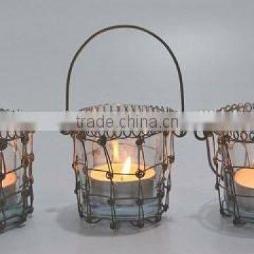 Decorative Glass Tea light candle Holders in various finishes IHA053