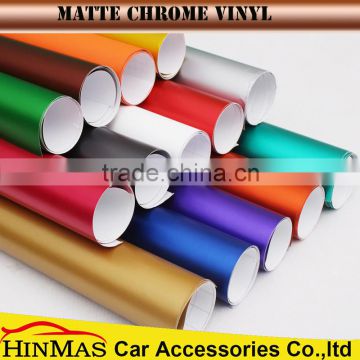 Self Adhesive super quality Matte Metallic Car Wrapping Film/Matte Chrome PVC Vinyl Sticker