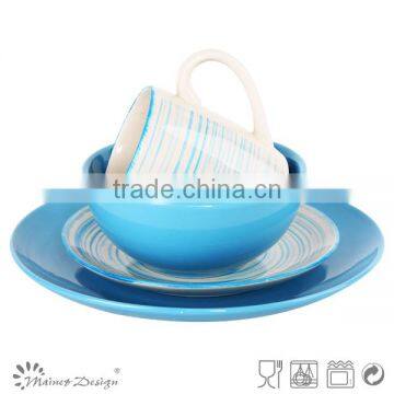 colorful dinnerware set ceramic dinner set blue color high quality dinner set for 4 person