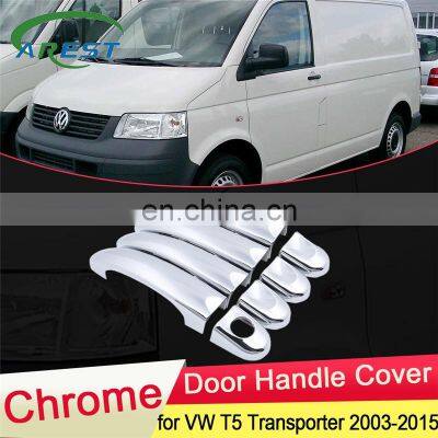 for Volkswagen VW T5 Transporter 2003~2015 Chrome Door Handle Cover Exterior Trim ABS Set Car Stickers Cap Accessories 2004 2005