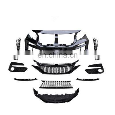 Modified parts TYPE-R front bumper complete body kit for HONDA CIVIC 2016-2021 upgrade