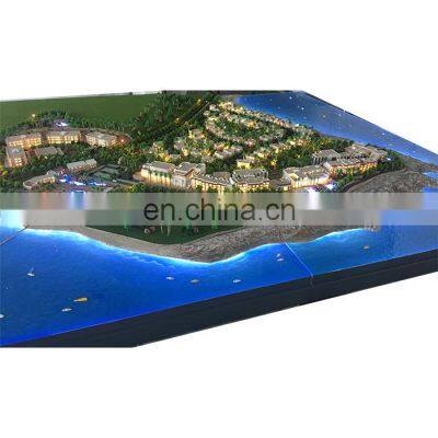 Table display physical 3d architectural model with car landscape Led light