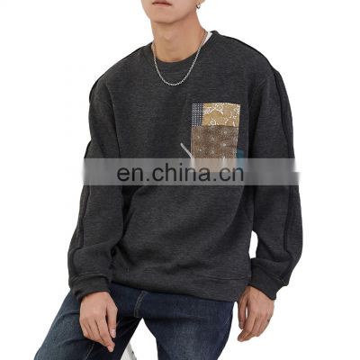 high quality solid color thick cotton fabric with pocket custom men's hoodies & sweatshirt for sport
