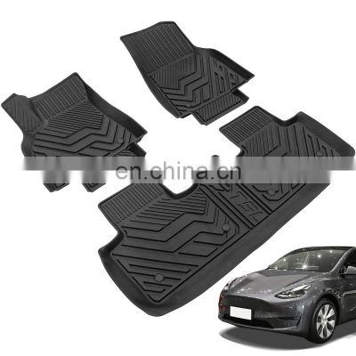 Custom Wholesale Car Floor Mat Carpet Cover Luxury Waterproof Foot Pad TPE Car Floor Mats For Tesla Model Y