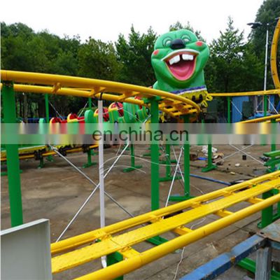 Hot sale carnival equipment children's mini worm roller coaster caterpillar family game for sale