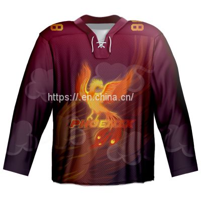 2022 sublimated ice hockey jersey adding your name and number with no extra cost