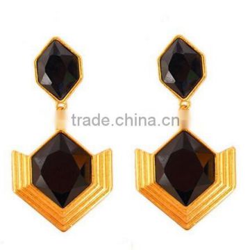 Black Korean Fashion New hot sell Gold-plated layers rhinestone pendant drop earrings jewelry for women allied express cc