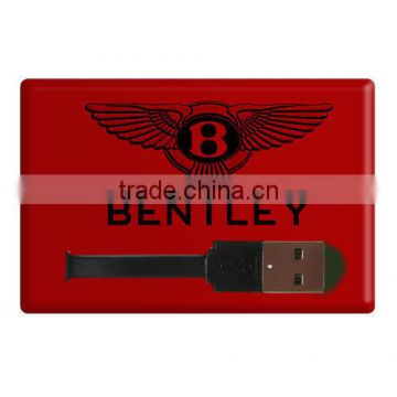 Plastic case credit card usb flash drive with usb cable