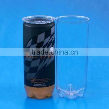 250ml plastic empty transparent can pet for beverage