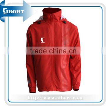 sport wear for men/red softshell hoody jacket