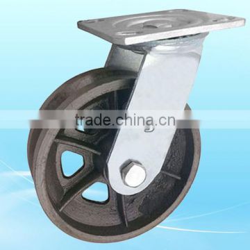 Heavy duty cast iron V Groove steel caster