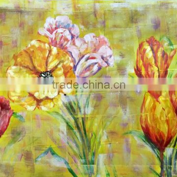 2016 Hot selling Home Decoration Handpainted Modern Flower Wall Art Canvas Oil Painting