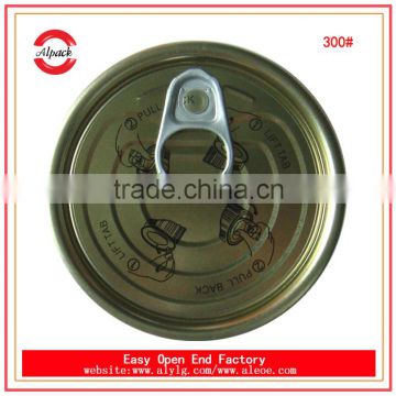 Wholesale 300# tinplate easy open end for canned green peas