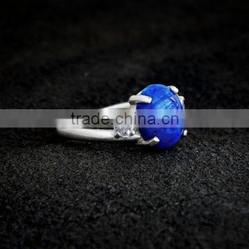 falak gems Lapis and Sterling Ring - white CZ accent, sterling silver swirl, twist, lapis lazuli rings