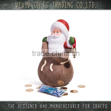 New design Ceramic santa claus christmas gifts money box decoration