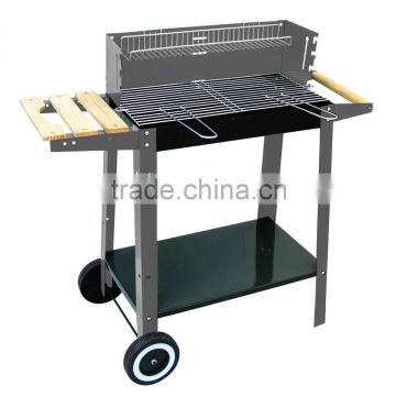 Square Trolley Charcoal Grill Barbecue BBQ Outdoor